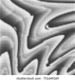 Grunge halftone black and white dots texture background. Spotted vector Abstract Texture