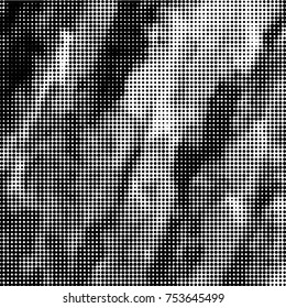 Grunge halftone black and white dots texture background. Spotted vector Abstract Texture
