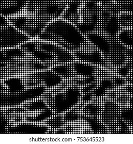 Grunge halftone black and white dots texture background. Spotted vector Abstract Texture
