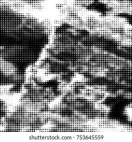 Grunge halftone black and white dots texture background. Spotted vector Abstract Texture
