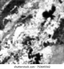 Grunge halftone black and white dots texture background. Spotted vector Abstract Texture
