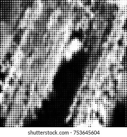Grunge halftone black and white dots texture background. Spotted vector Abstract Texture

