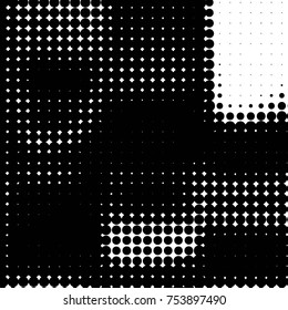 Grunge halftone black and white dots texture background. Spotted vector Abstract Texture
