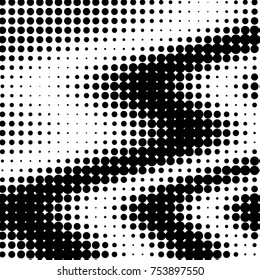 Grunge halftone black and white dots texture background. Spotted vector Abstract Texture
