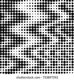 Grunge halftone black and white dots texture background. Spotted vector Abstract Texture
