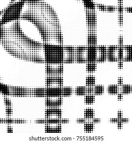 Grunge halftone black and white dots texture background. Spotted vector Abstract Texture