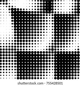 Grunge halftone black and white dots texture background. Spotted vector Abstract Texture
