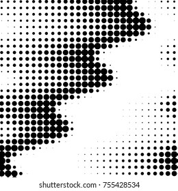 Grunge halftone black and white dots texture background. Spotted vector Abstract Texture
