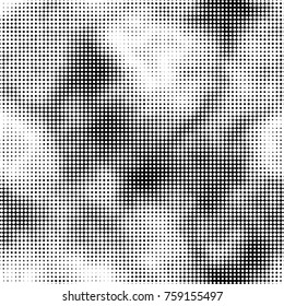 Grunge halftone black and white dots texture background. Spotted vector Abstract Texture