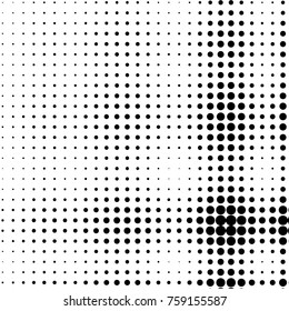 Grunge halftone black and white dots texture background. Spotted vector Abstract Texture