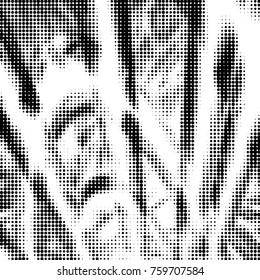 Grunge halftone black and white dots texture background. Spotted vector Abstract Texture
