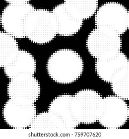Grunge halftone black and white dots texture background. Spotted vector Abstract Texture