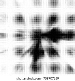 Grunge halftone black and white dots texture background. Spotted vector Abstract Texture