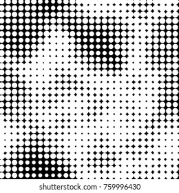 Grunge halftone black and white dots texture background. Spotted vector Abstract Texture