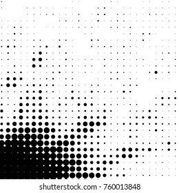 Grunge halftone black and white dots texture background. Spotted vector Abstract Texture