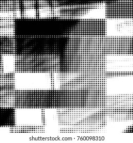 Grunge halftone black and white dots texture background. Spotted vector Abstract Texture