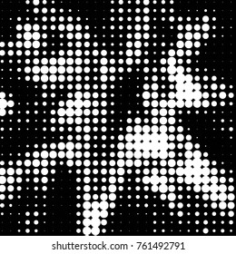 Grunge halftone black and white dots texture background. Spotted vector Abstract Texture