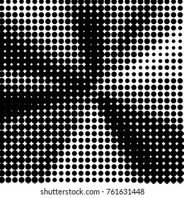 Grunge halftone black and white dots texture background. Spotted vector Abstract Texture
