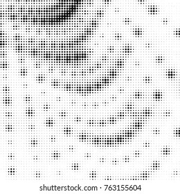 Grunge halftone black and white dots texture background. Spotted vector Abstract Texture