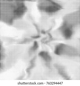 Grunge halftone black and white dots texture background. Spotted vector Abstract Texture
