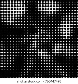Grunge halftone black and white dots texture background. Spotted vector Abstract Texture