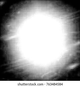 Grunge halftone black and white dots texture background. Spotted vector Abstract Texture