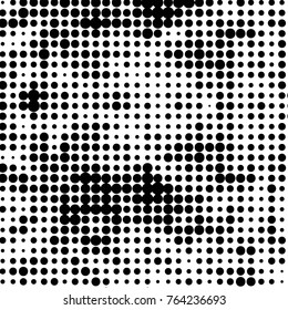 Grunge halftone black and white dots texture background. Spotted vector Abstract Texture
