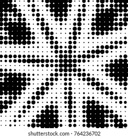Grunge halftone black and white dots texture background. Spotted vector Abstract Texture
