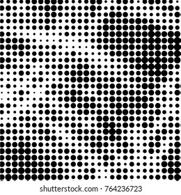 Grunge halftone black and white dots texture background. Spotted vector Abstract Texture
