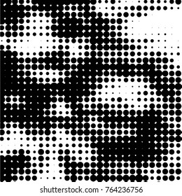 Grunge halftone black and white dots texture background. Spotted vector Abstract Texture
