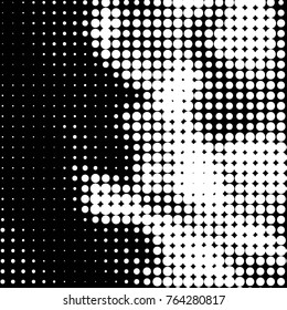 Grunge halftone black and white dots texture background. Spotted vector Abstract Texture
