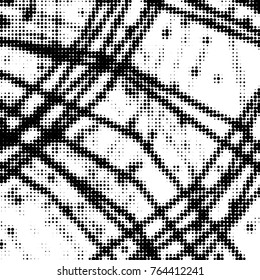 Grunge halftone black and white dots texture background. Spotted vector Abstract Texture
