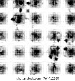 Grunge halftone black and white dots texture background. Spotted vector Abstract Texture
