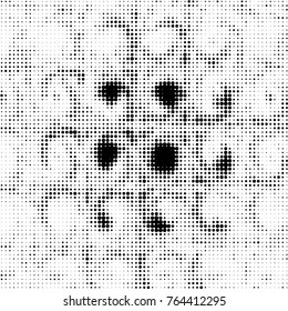 Grunge halftone black and white dots texture background. Spotted vector Abstract Texture
