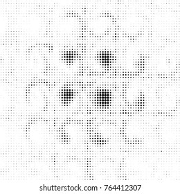 Grunge halftone black and white dots texture background. Spotted vector Abstract Texture
