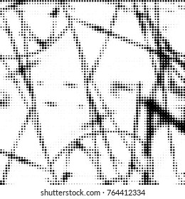 Grunge halftone black and white dots texture background. Spotted vector Abstract Texture
