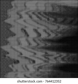 Grunge halftone black and white dots texture background. Spotted vector Abstract Texture
