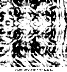 Grunge halftone black and white dots texture background. Spotted vector Abstract Texture
