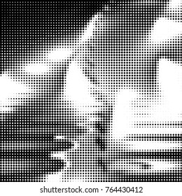 Grunge halftone black and white dots texture background. Spotted vector Abstract Texture
