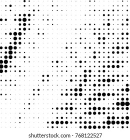 Grunge halftone black and white dots texture background. Spotted vector Abstract Texture
