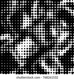 Grunge halftone black and white dots texture background. Spotted vector Abstract Texture
