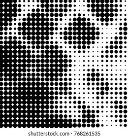 Grunge halftone black and white dots texture background. Spotted vector Abstract Texture
