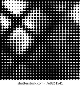 Grunge halftone black and white dots texture background. Spotted vector Abstract Texture
