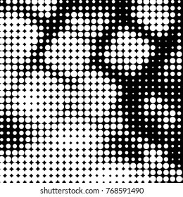 Grunge halftone black and white dots texture background. Spotted vector Abstract Texture
