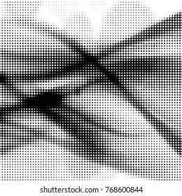 Grunge halftone black and white dots texture background. Spotted vector Abstract Texture
