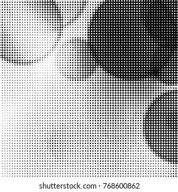 Grunge halftone black and white dots texture background. Spotted vector Abstract Texture
