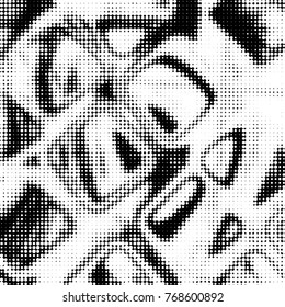 Grunge halftone black and white dots texture background. Spotted vector Abstract Texture
