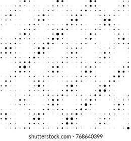 Grunge halftone black and white dots texture background. Spotted vector Abstract Texture

