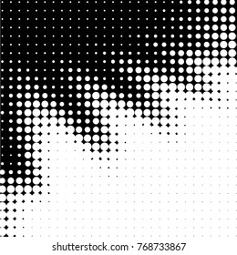 Grunge halftone black and white dots texture background. Spotted vector Abstract Texture
