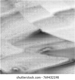 Grunge halftone black and white dots texture background. Spotted vector Abstract Texture
